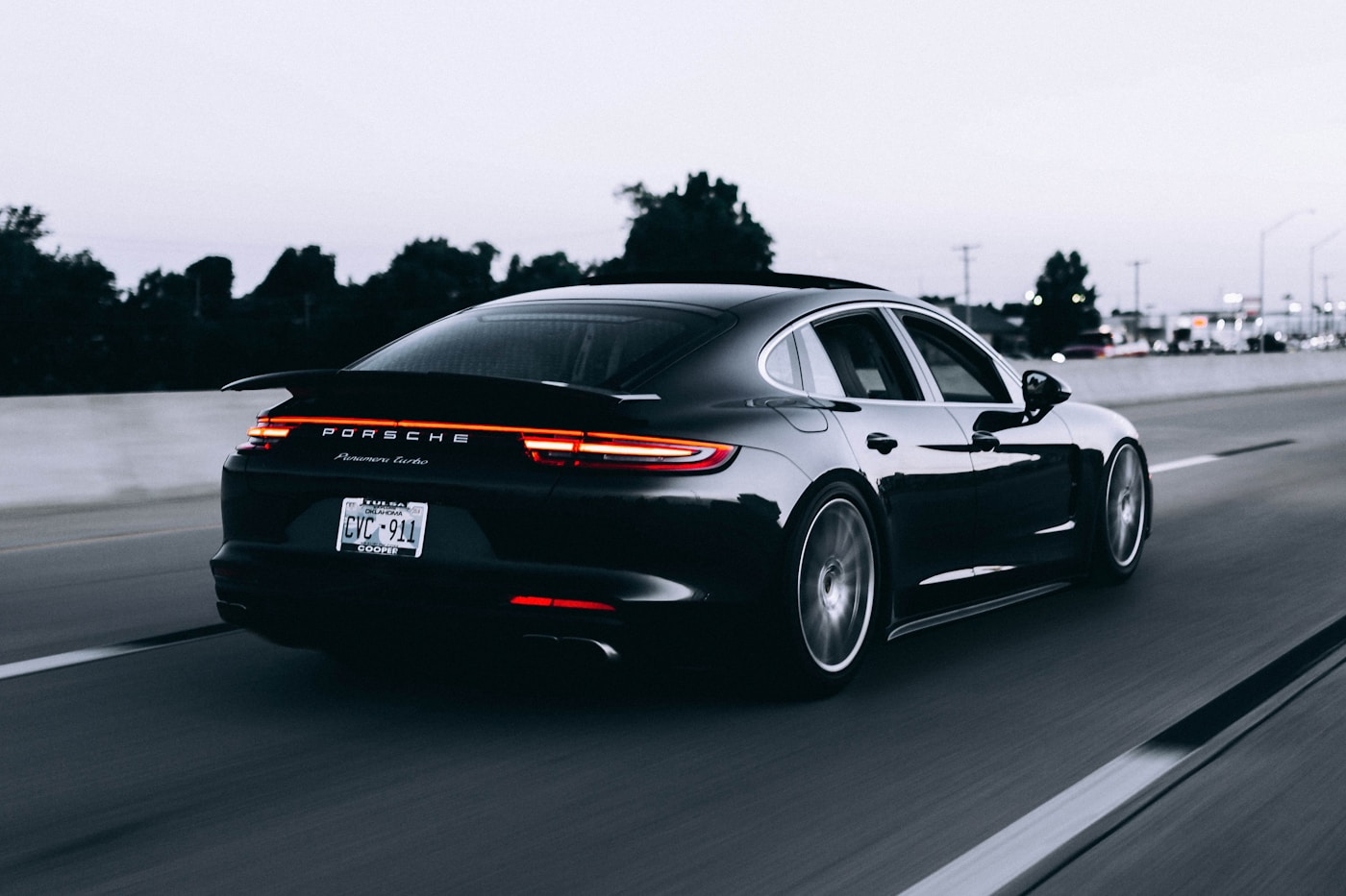 Premium sports car on an open road
